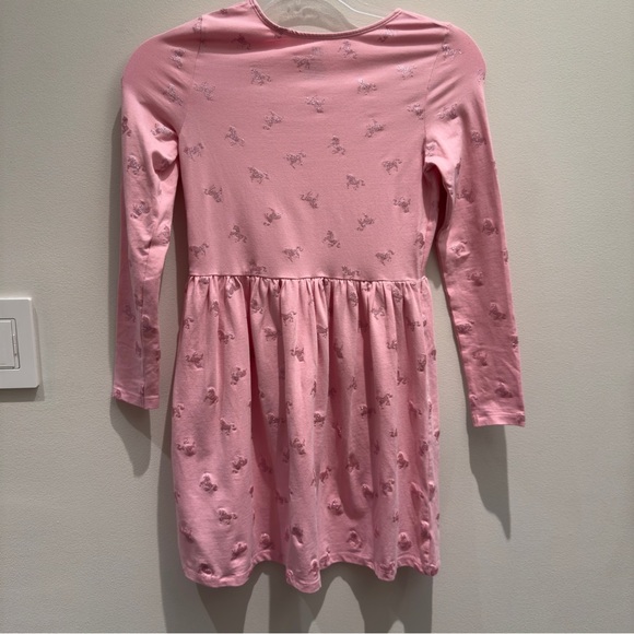 H&M Pink Pony Horse Girls Dress Size 6-10 - Picture 2 of 4